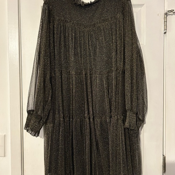 JODIFL Black Shimmer Long Sleeve Dress - Picture 1 of 6